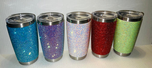 20oz Bling Vacuum insulated, double wall, coffee - wine - beer mug, stainless steel tumbler