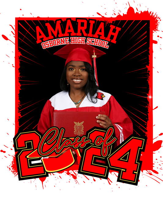 2024 Graduate T shirts - Amariah - Front and Back