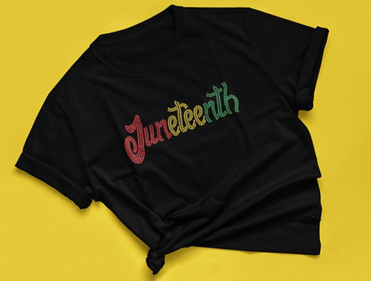 Rhinestone Studded Juneteenth T-Shirt