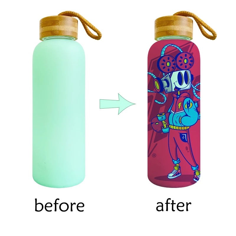 20oz Frosted Water Bottle w/Bamboo Lid - Sublimation