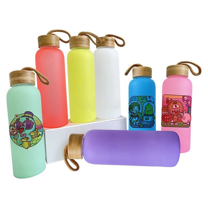 20oz Frosted Water Bottle w/Bamboo Lid - Sublimation